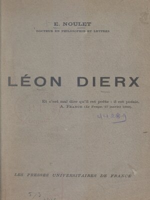 cover image of Léon Dierx